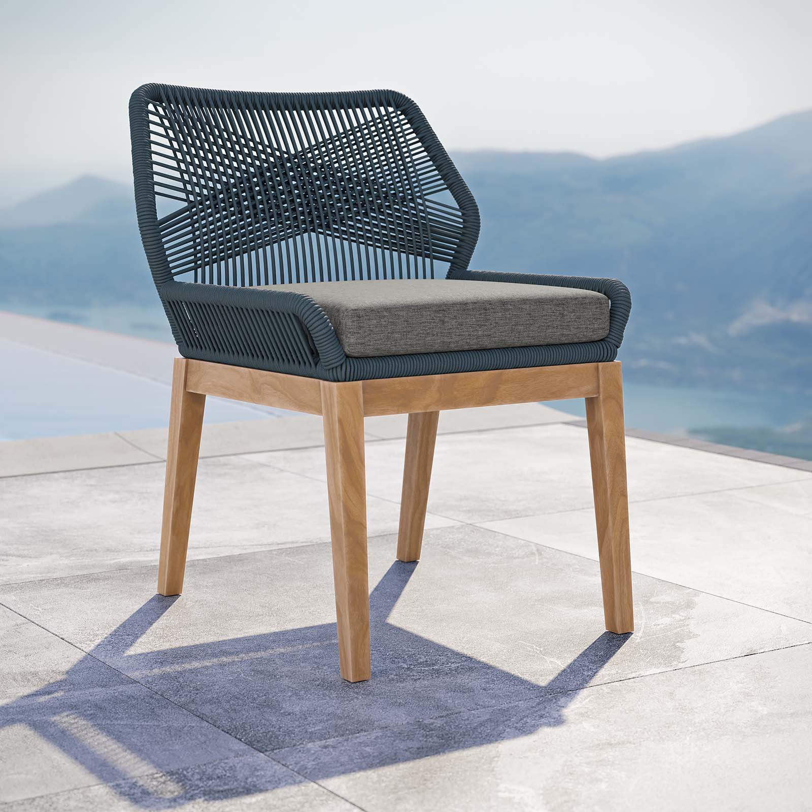 Wellspring Outdoor Patio Teak Wood Dining Chair By Modway - EEI-5747 | Outdoor Chairs | Modishstore - 1