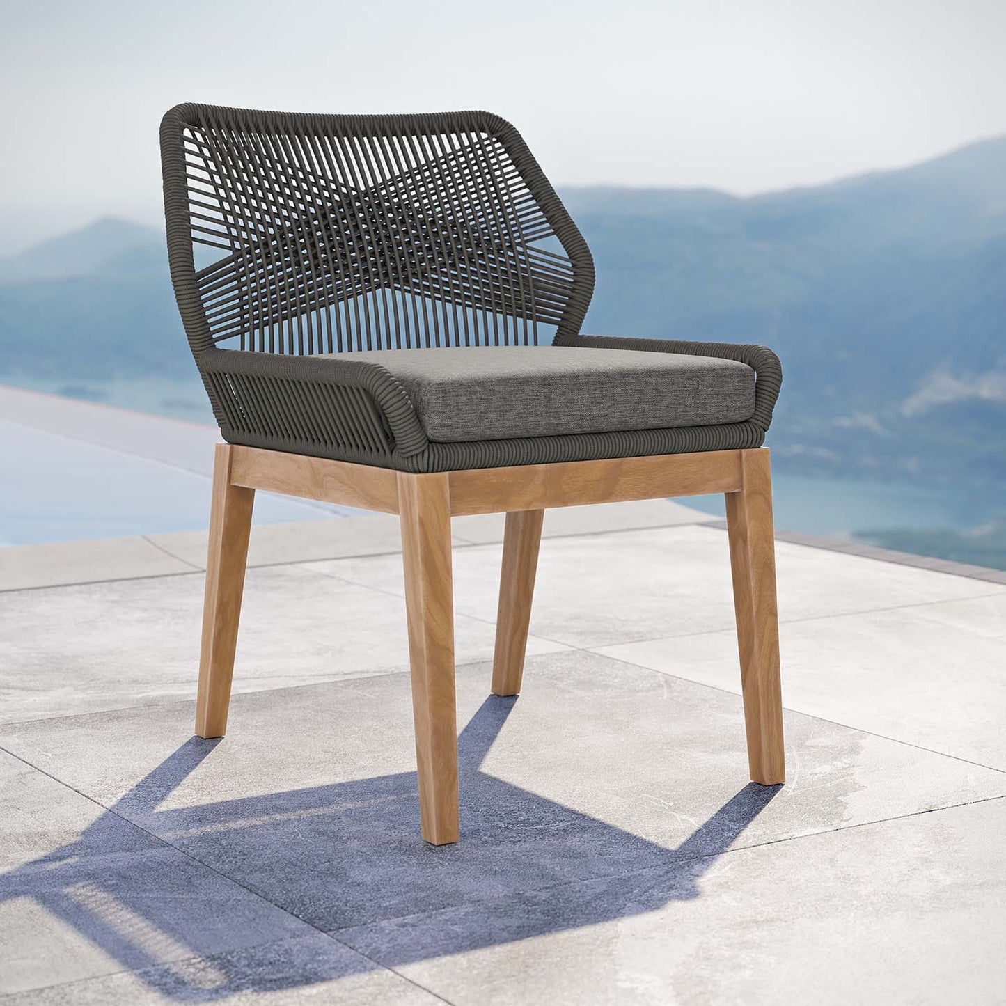 Wellspring Outdoor Patio Teak Wood Dining Chair By Modway - EEI-5747 | Outdoor Chairs | Modishstore - 14