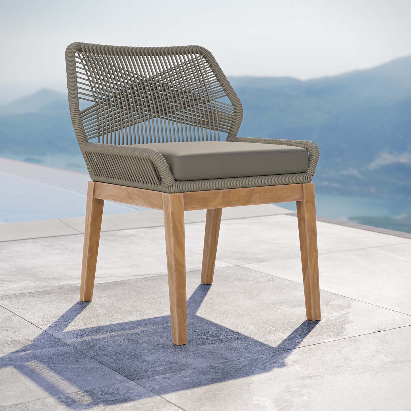 Wellspring Outdoor Patio Teak Wood Dining Chair By Modway - EEI-5747 | Outdoor Chairs | Modishstore - 21