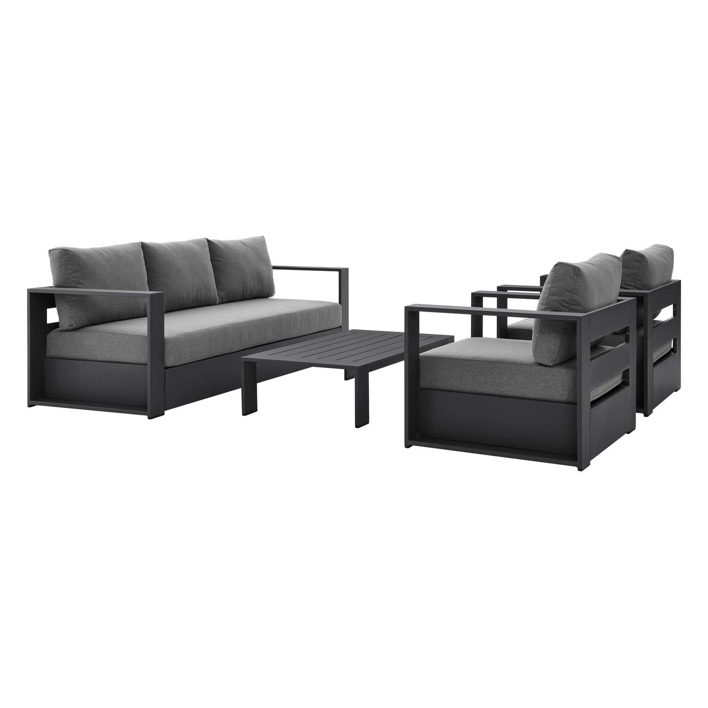 Tahoe Outdoor Patio Powder-Coated Aluminum 4-Piece Set By Modway - EEI-5749 | Outdoor Sofas, Loveseats & Sectionals | Modishstore - 2