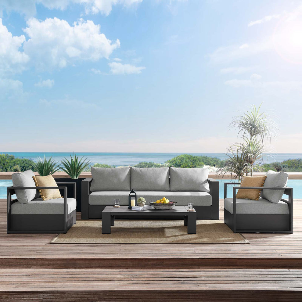 Tahoe Outdoor Patio Powder-Coated Aluminum 4-Piece Set By Modway - EEI-5749 | Outdoor Sofas, Loveseats & Sectionals | Modishstore - 21