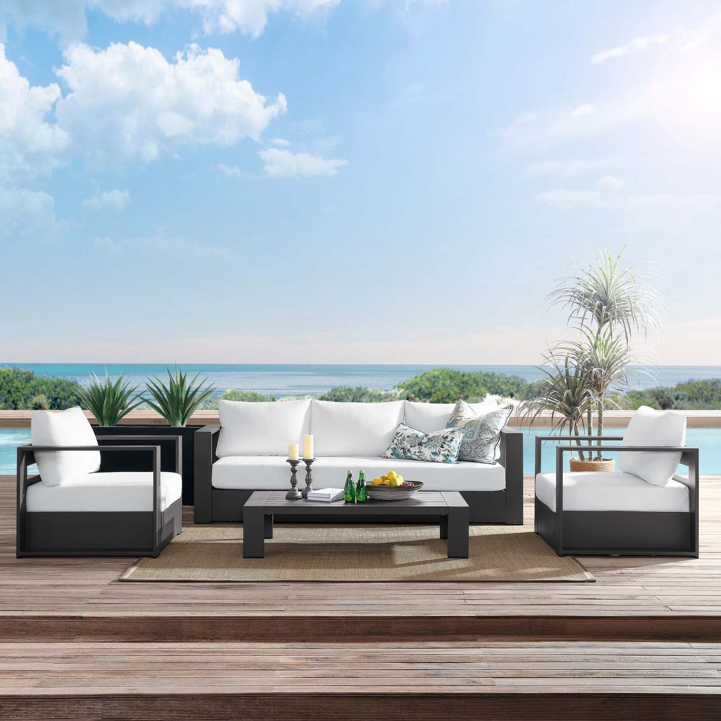 Tahoe Outdoor Patio Powder-Coated Aluminum 4-Piece Set By Modway - EEI-5749 | Outdoor Sofas, Loveseats & Sectionals | Modishstore - 35