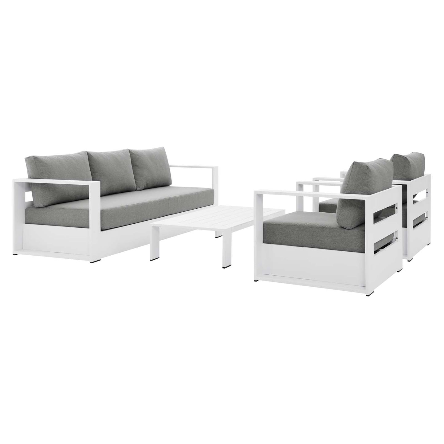 Tahoe Outdoor Patio Powder-Coated Aluminum 4-Piece Set By Modway - EEI-5749 | Outdoor Sofas, Loveseats & Sectionals | Modishstore - 57