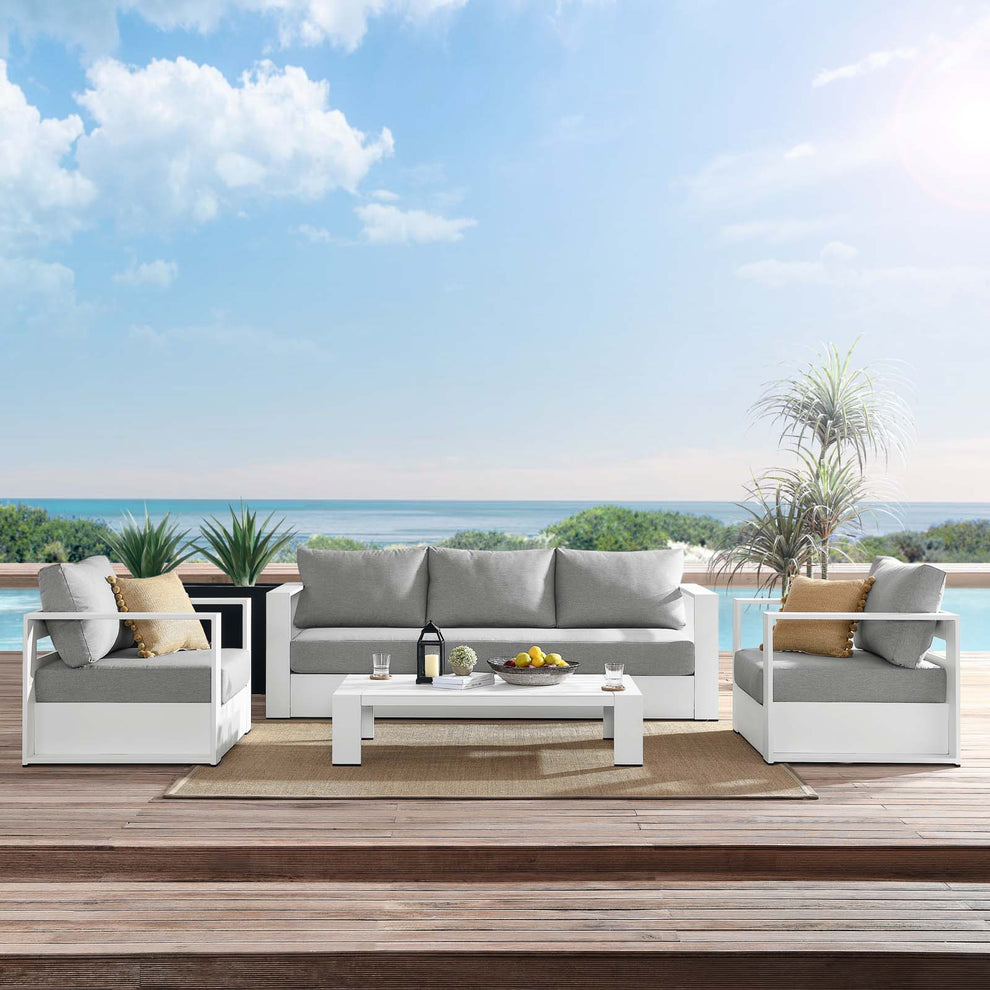 Tahoe Outdoor Patio Powder-Coated Aluminum 4-Piece Set By Modway - EEI-5749 | Outdoor Sofas, Loveseats & Sectionals | Modishstore - 63