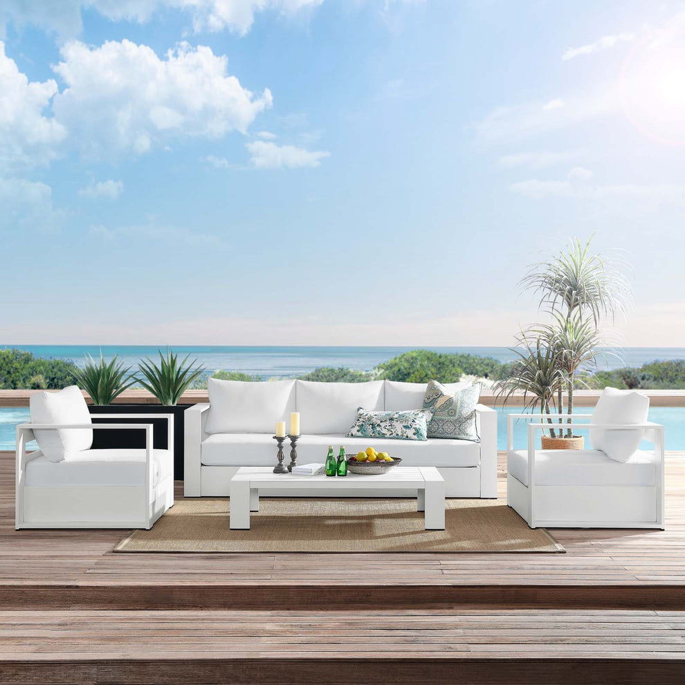 Tahoe Outdoor Patio Powder-Coated Aluminum 4-Piece Set By Modway - EEI-5749 | Outdoor Sofas, Loveseats & Sectionals | Modishstore - 77
