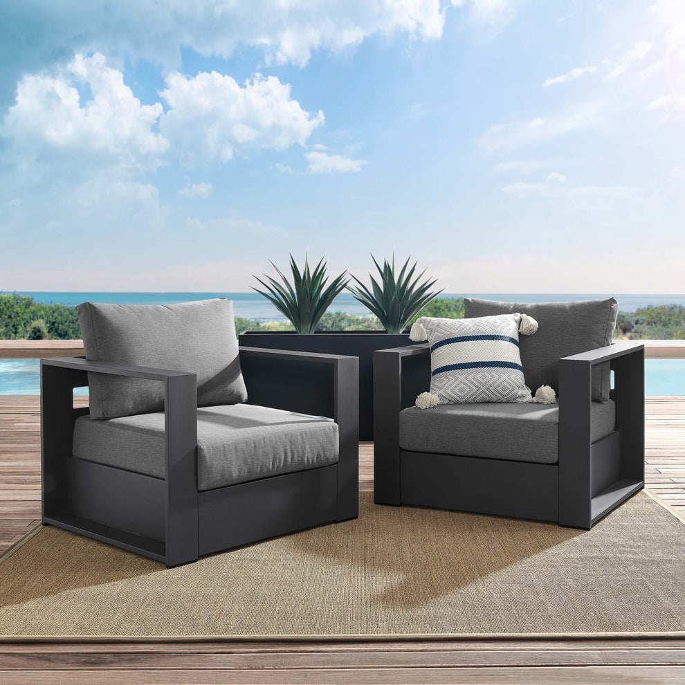 Tahoe Outdoor Patio Powder-Coated Aluminum 2-Piece Armchair Set By Modway - EEI-5751 | Outdoor Chairs | Modishstore - 1