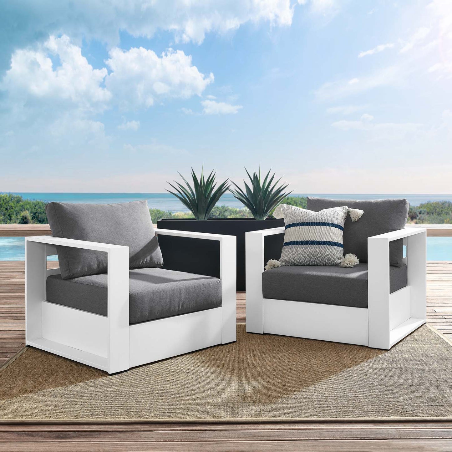 Tahoe Outdoor Patio Powder-Coated Aluminum 2-Piece Armchair Set By Modway | Outdoor Chairs | Modishstore - 27