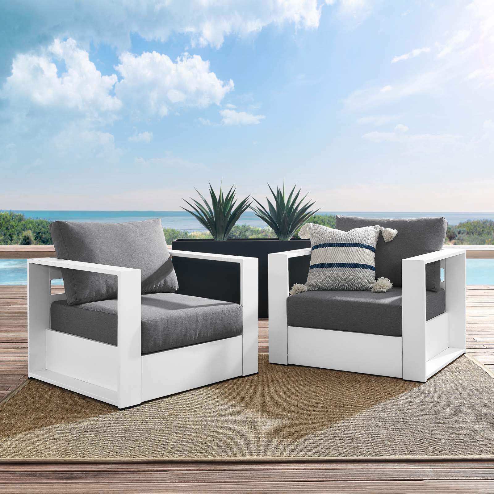 Tahoe Outdoor Patio Powder-Coated Aluminum 2-Piece Armchair Set By Modway | Outdoor Chairs | Modishstore - 27