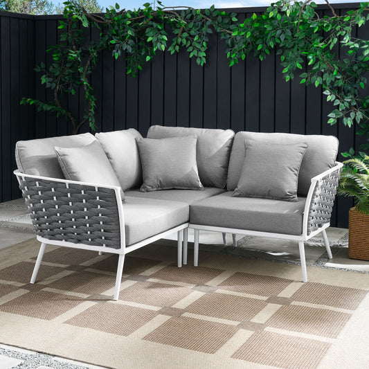 Stance Outdoor Patio Aluminum Outdoor Patio Aluminum Small Sectional Sofa By Modway | Outdoor Sofas, Loveseats & Sectionals | Modishstore