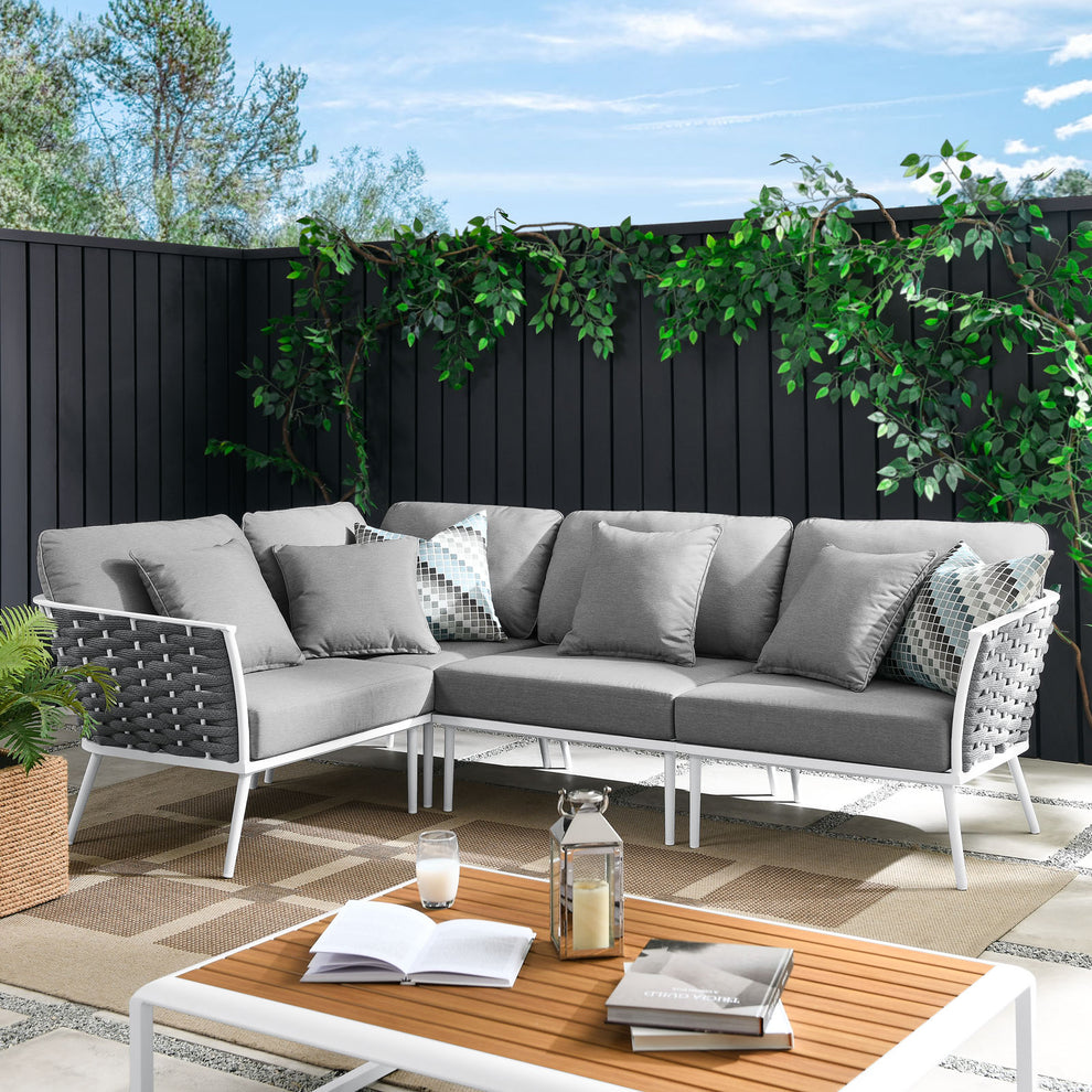 Stance Outdoor Patio Aluminum Outdoor Patio Aluminum Large Sectional Sofa By Modway - EEI-5753 | Outdoor Sofas, Loveseats & Sectionals | Modishstore - 1