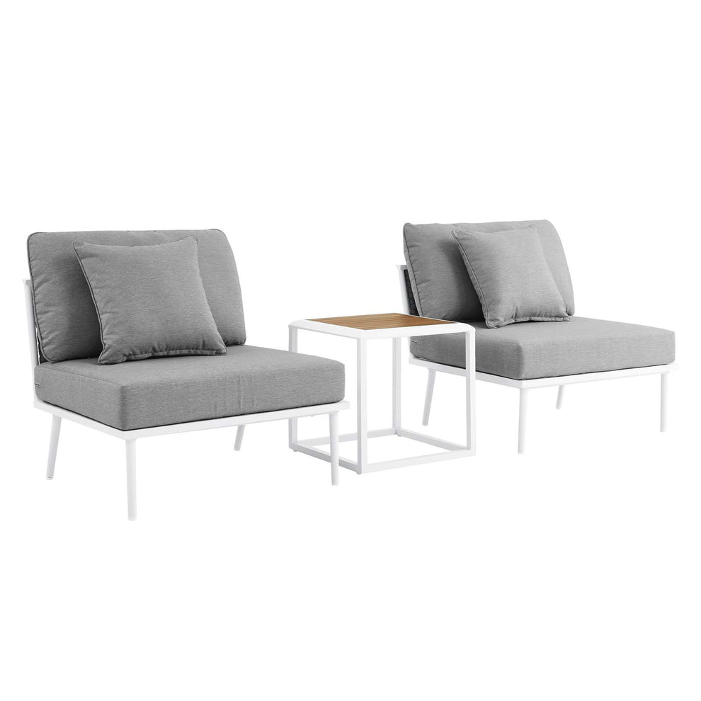 Stance 3 Piece Outdoor Patio Aluminum Outdoor Patio Aluminum Set By Modway - EEI-5754 | Outdoor Sofas, Loveseats & Sectionals | Modishstore - 2