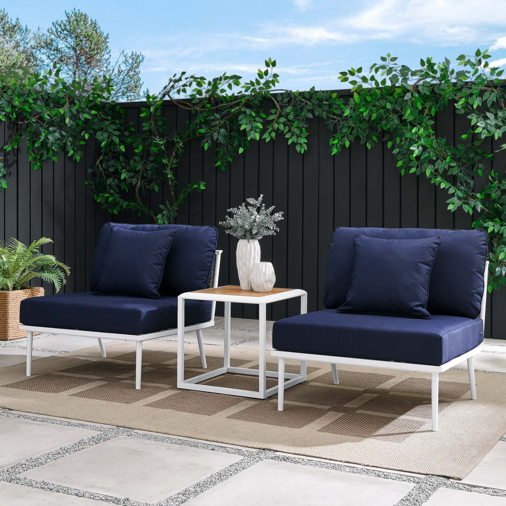 Stance 3 Piece Outdoor Patio Aluminum Outdoor Patio Aluminum Set By Modway - EEI-5754 | Outdoor Sofas, Loveseats & Sectionals | Modishstore - 19