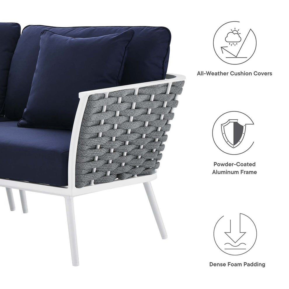 Stance 4 Piece Outdoor Patio Aluminum Outdoor Patio Aluminum Sectional Sofa Set By Modway - EEI-5755 | Outdoor Sofas, Loveseats & Sectionals | Modishstore - 31