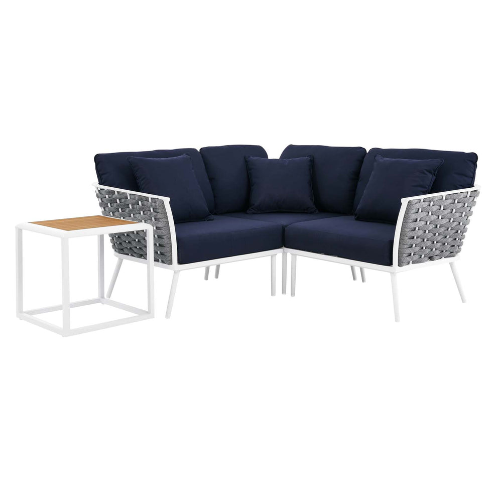 Stance 4 Piece Outdoor Patio Aluminum Outdoor Patio Aluminum Sectional Sofa Set By Modway - EEI-5755 | Outdoor Sofas, Loveseats & Sectionals | Modishstore - 17