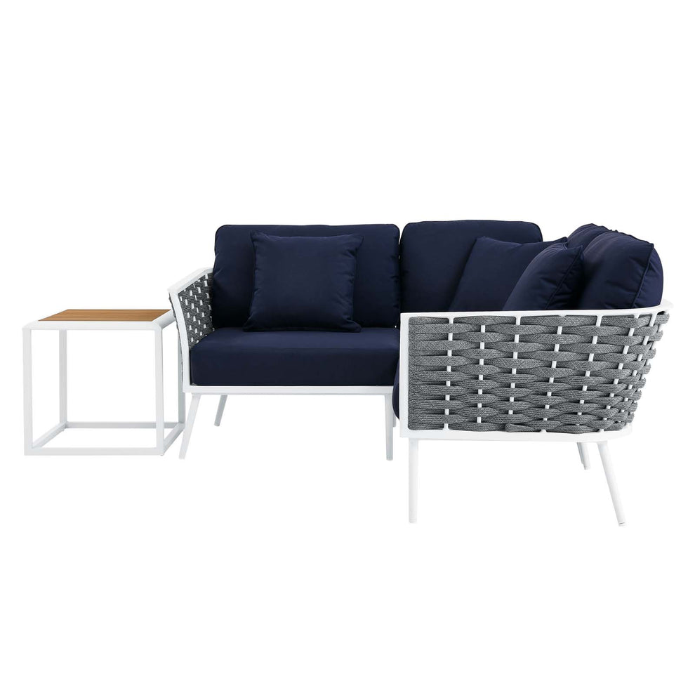 Stance 4 Piece Outdoor Patio Aluminum Outdoor Patio Aluminum Sectional Sofa Set By Modway - EEI-5755 | Outdoor Sofas, Loveseats & Sectionals | Modishstore - 23