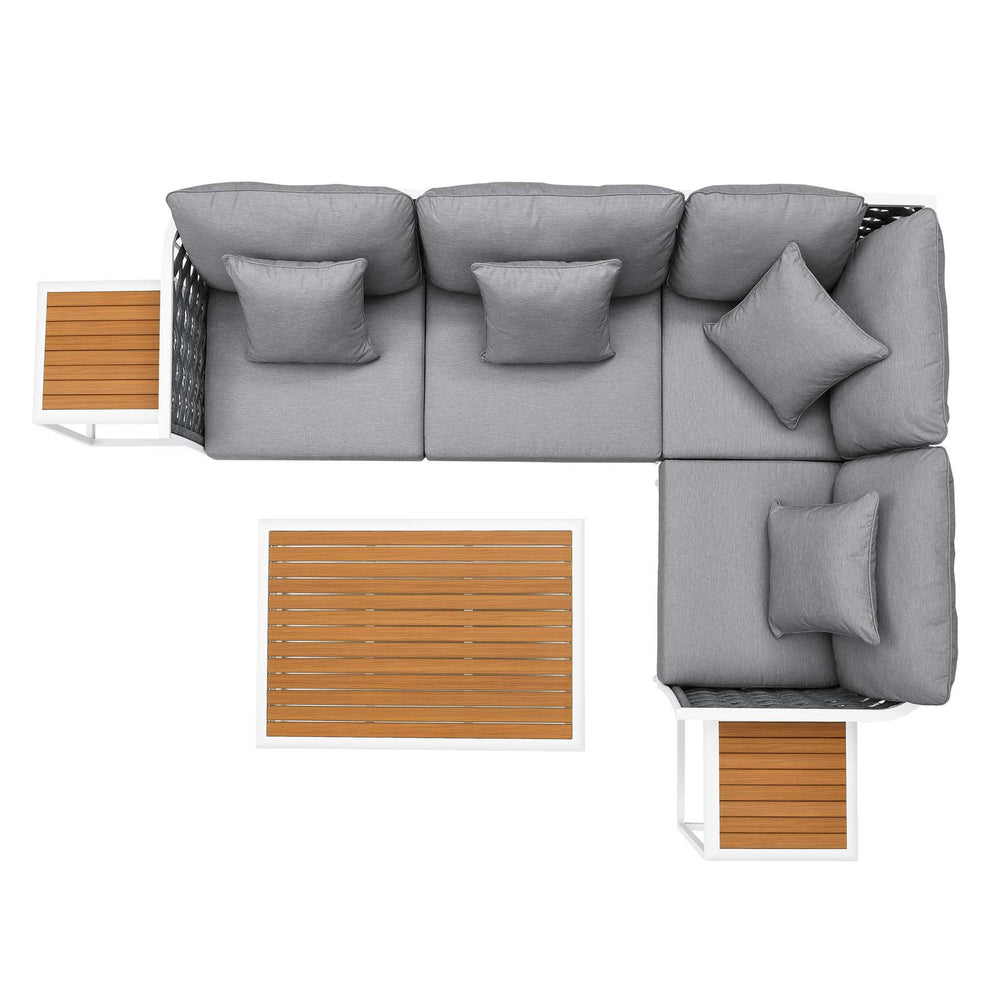 Stance 7 Piece Outdoor Patio Aluminum Outdoor Patio Aluminum Sectional Sofa Set By Modway - EEI-5756 | Outdoor Sofas, Loveseats & Sectionals | Modishstore - 8