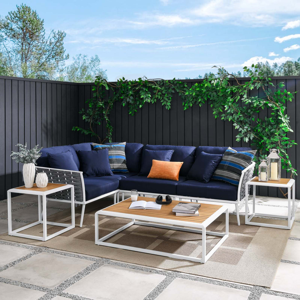 Stance 7 Piece Outdoor Patio Aluminum Outdoor Patio Aluminum Sectional Sofa Set By Modway - EEI-5756 | Outdoor Sofas, Loveseats & Sectionals | Modishstore - 15