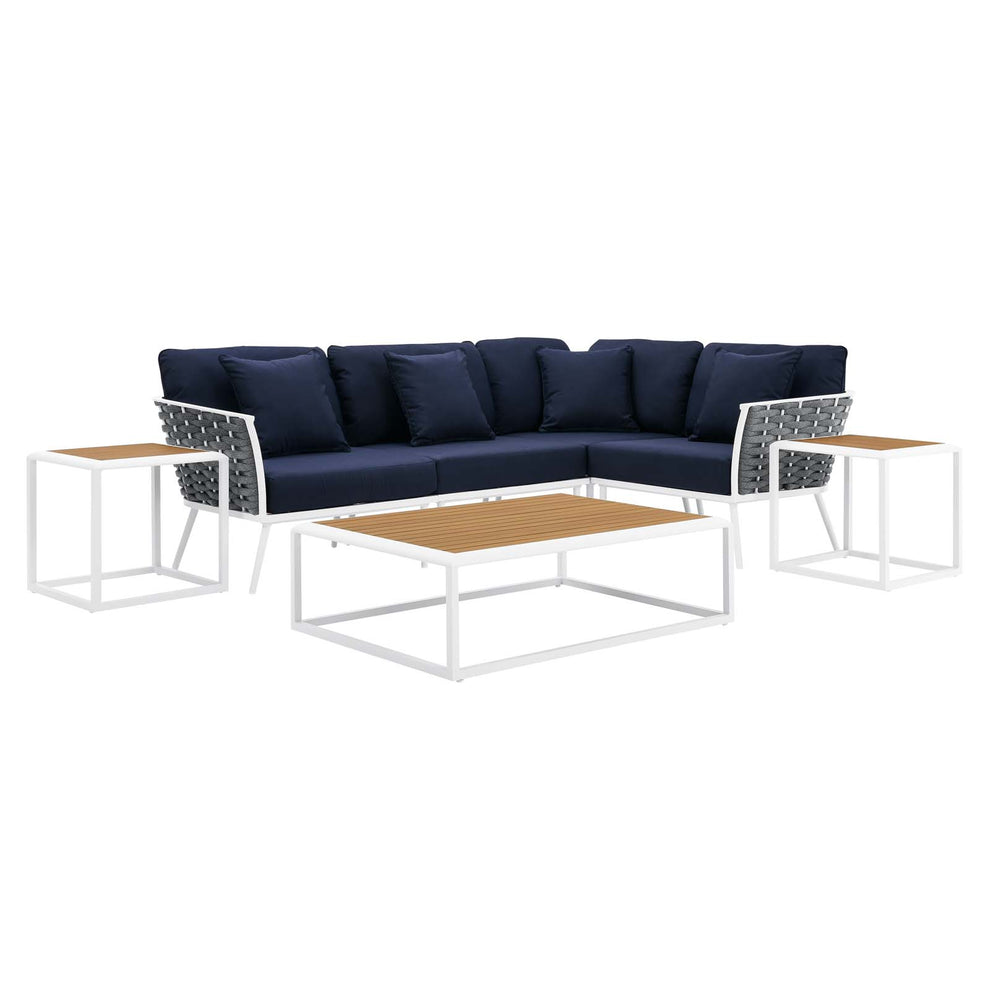 Stance 7 Piece Outdoor Patio Aluminum Outdoor Patio Aluminum Sectional Sofa Set By Modway - EEI-5756 | Outdoor Sofas, Loveseats & Sectionals | Modishstore - 16