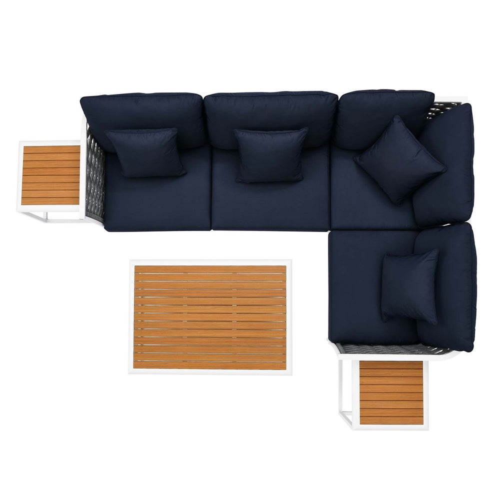 Stance 7 Piece Outdoor Patio Aluminum Outdoor Patio Aluminum Sectional Sofa Set By Modway - EEI-5756 | Outdoor Sofas, Loveseats & Sectionals | Modishstore - 22