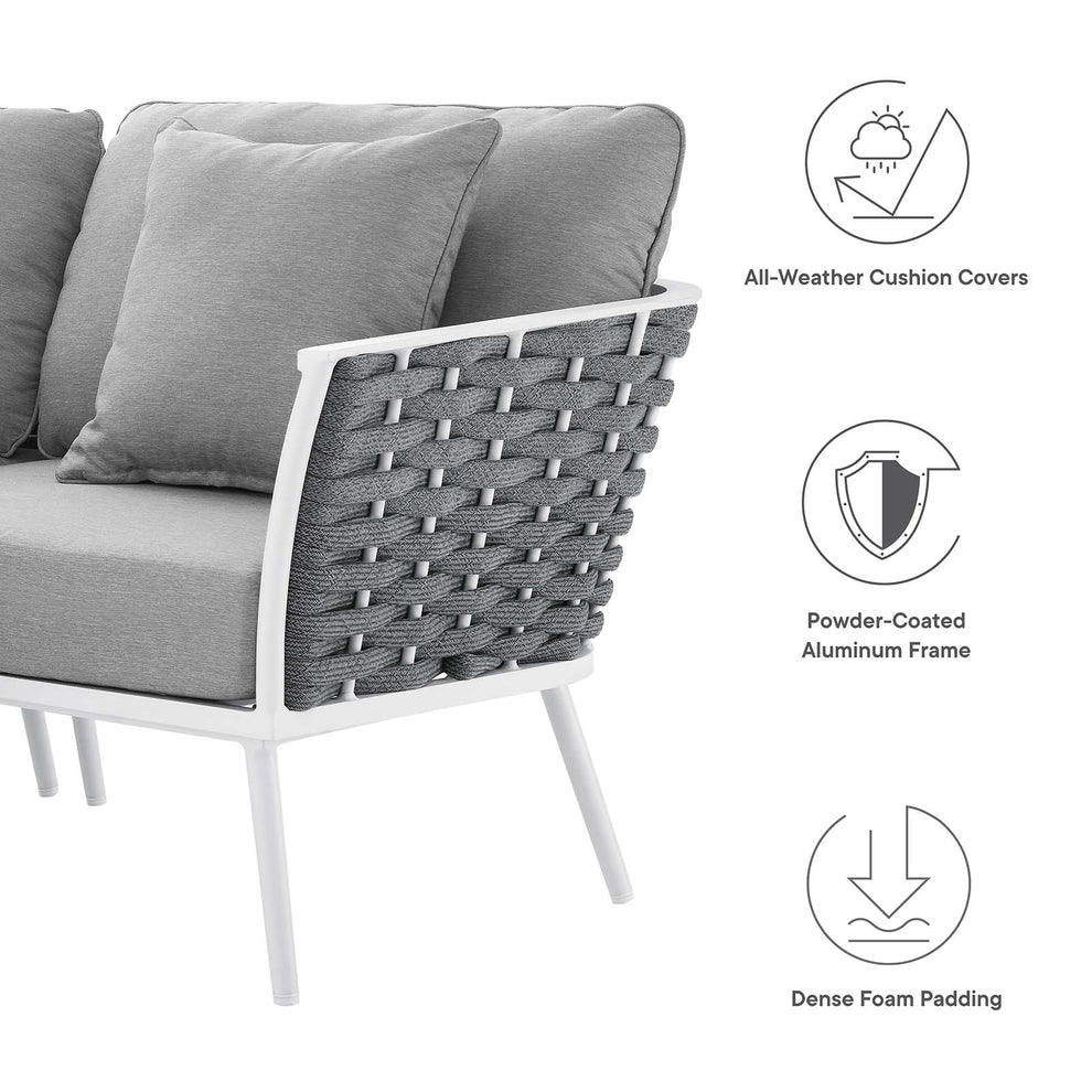 Stance 8 Piece Outdoor Patio Aluminum Outdoor Patio Aluminum Sectional Sofa Set By Modway - EEI-5757 | Outdoor Sofas, Loveseats & Sectionals | Modishstore - 30