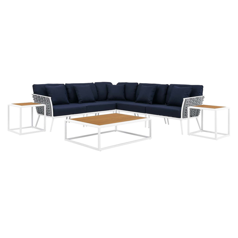 Stance 8 Piece Outdoor Patio Aluminum Outdoor Patio Aluminum Sectional Sofa Set By Modway - EEI-5757 | Outdoor Sofas, Loveseats & Sectionals | Modishstore - 16