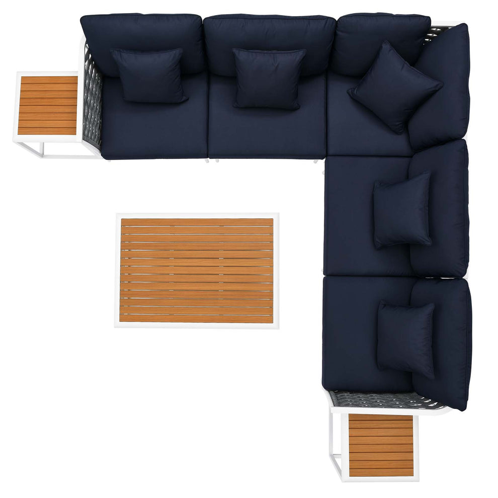 Stance 8 Piece Outdoor Patio Aluminum Outdoor Patio Aluminum Sectional Sofa Set By Modway - EEI-5757 | Outdoor Sofas, Loveseats & Sectionals | Modishstore - 22
