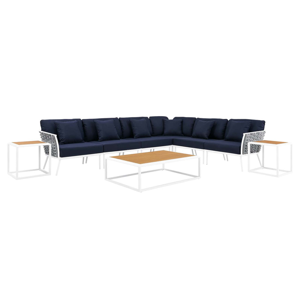 Stance 9 Piece Outdoor Patio Aluminum Outdoor Patio Aluminum Sectional Sofa Set By Modway - EEI-5758 | Outdoor Sofas, Loveseats & Sectionals | Modishstore - 14