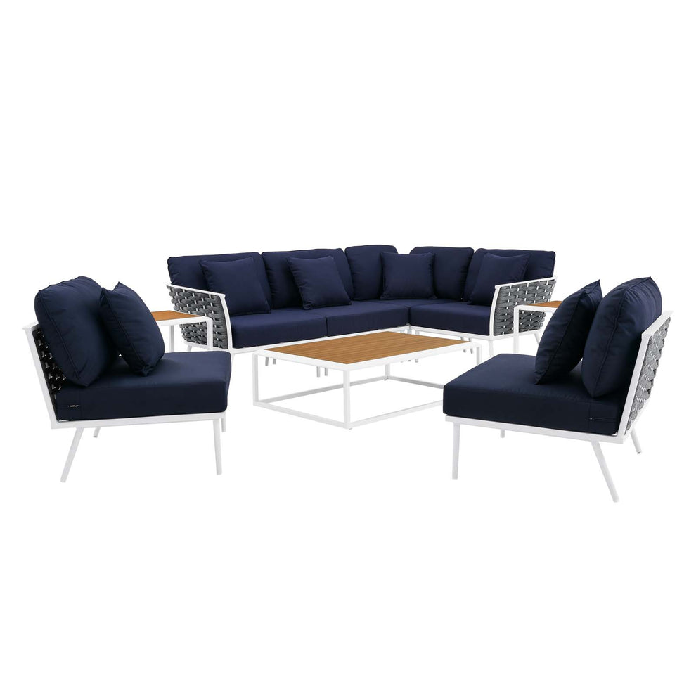 Stance 9 Piece Outdoor Patio Aluminum Outdoor Patio Aluminum Sectional Sofa Set By Modway - EEI-5758 | Outdoor Sofas, Loveseats & Sectionals | Modishstore - 20