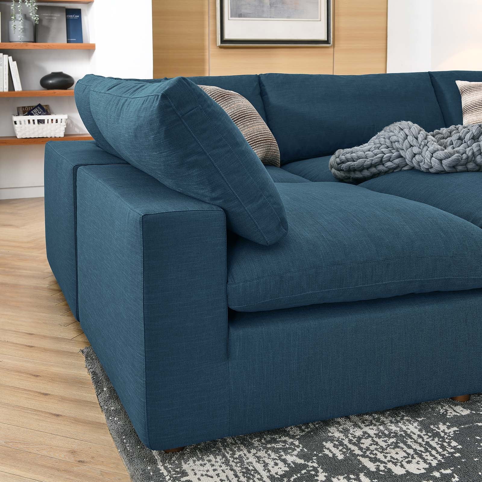 Commix Down Filled Overstuffed 6-Piece Sectional Sofa By Modway - EEI-5761-AZU | Sofas |  Modishstore - 4