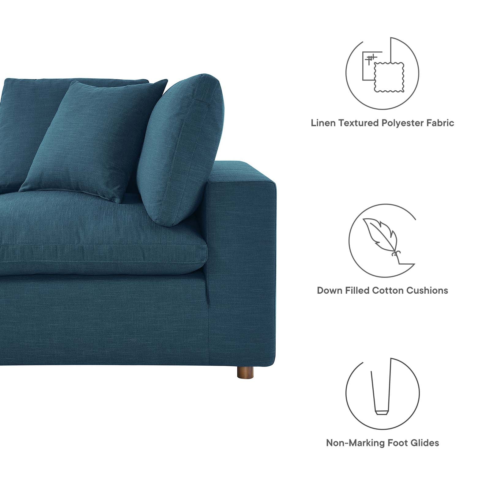 Commix Down Filled Overstuffed 6-Piece Sectional Sofa By Modway - EEI-5761-AZU | Sofas |  Modishstore - 7