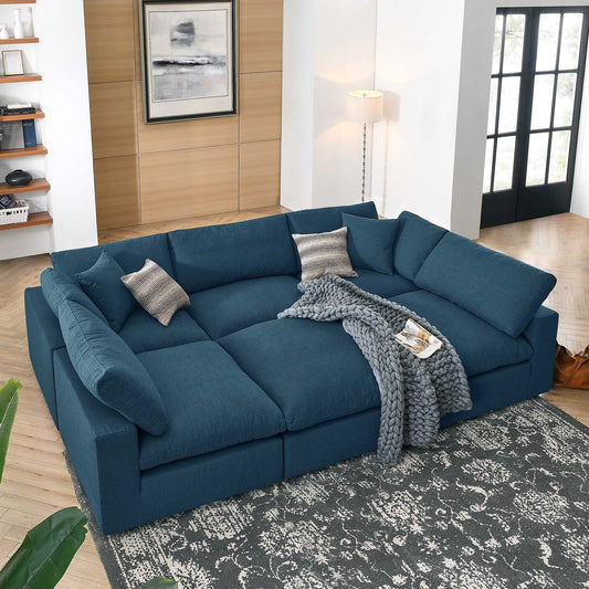 Commix Down Filled Overstuffed 6-Piece Sectional Sofa By Modway - EEI-5761-AZU | Sofas |  Modishstore