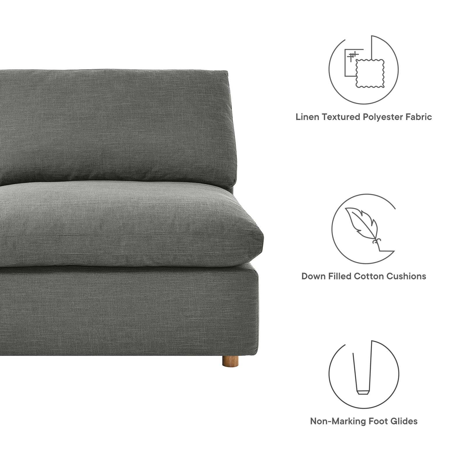 Commix Down Filled Overstuffed 6-Piece Sectional Sofa By Modway - EEI-5761-AZU | Sofas |  Modishstore - 34