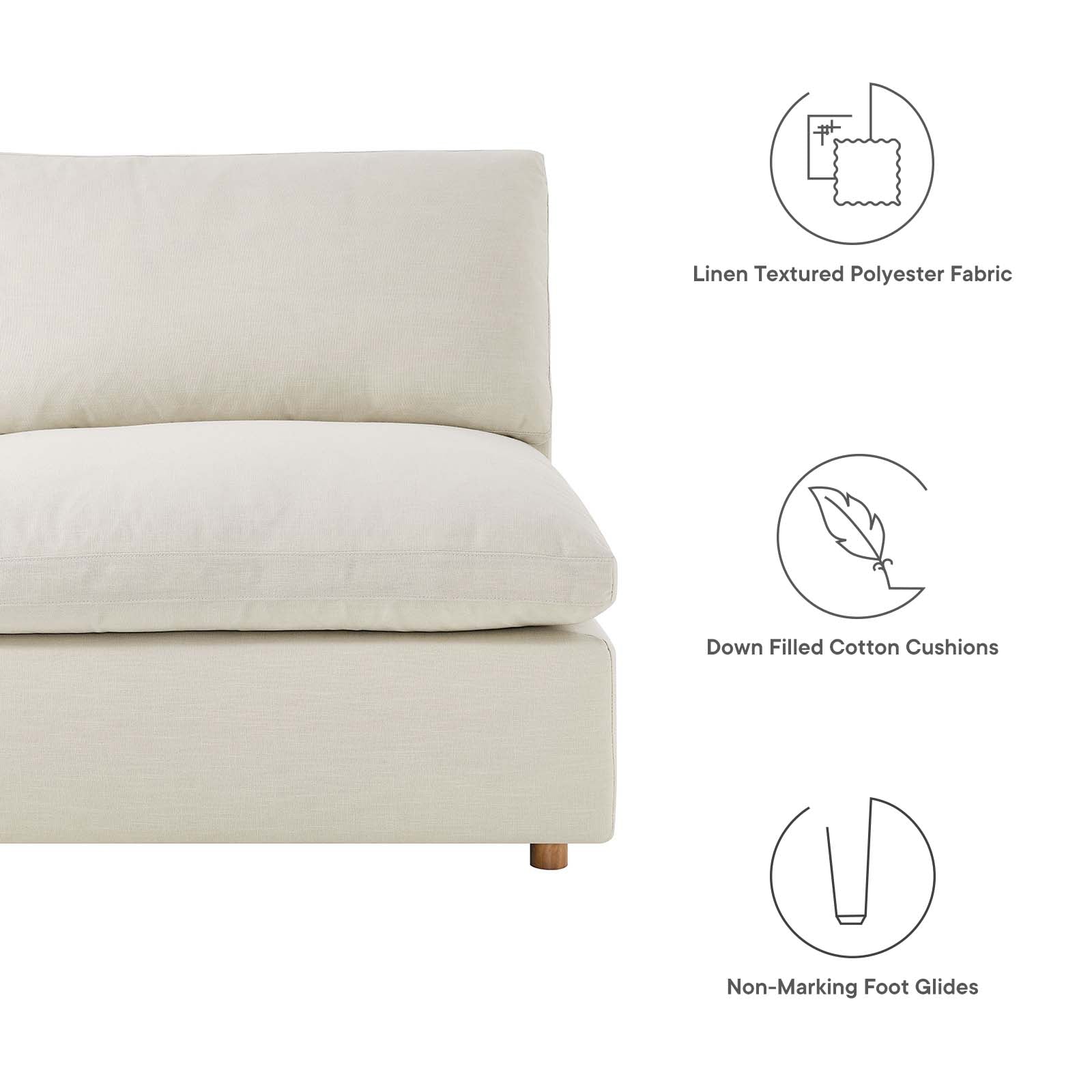 Commix Down Filled Overstuffed 6-Piece Sectional Sofa By Modway - EEI-5761-AZU | Sofas |  Modishstore - 47