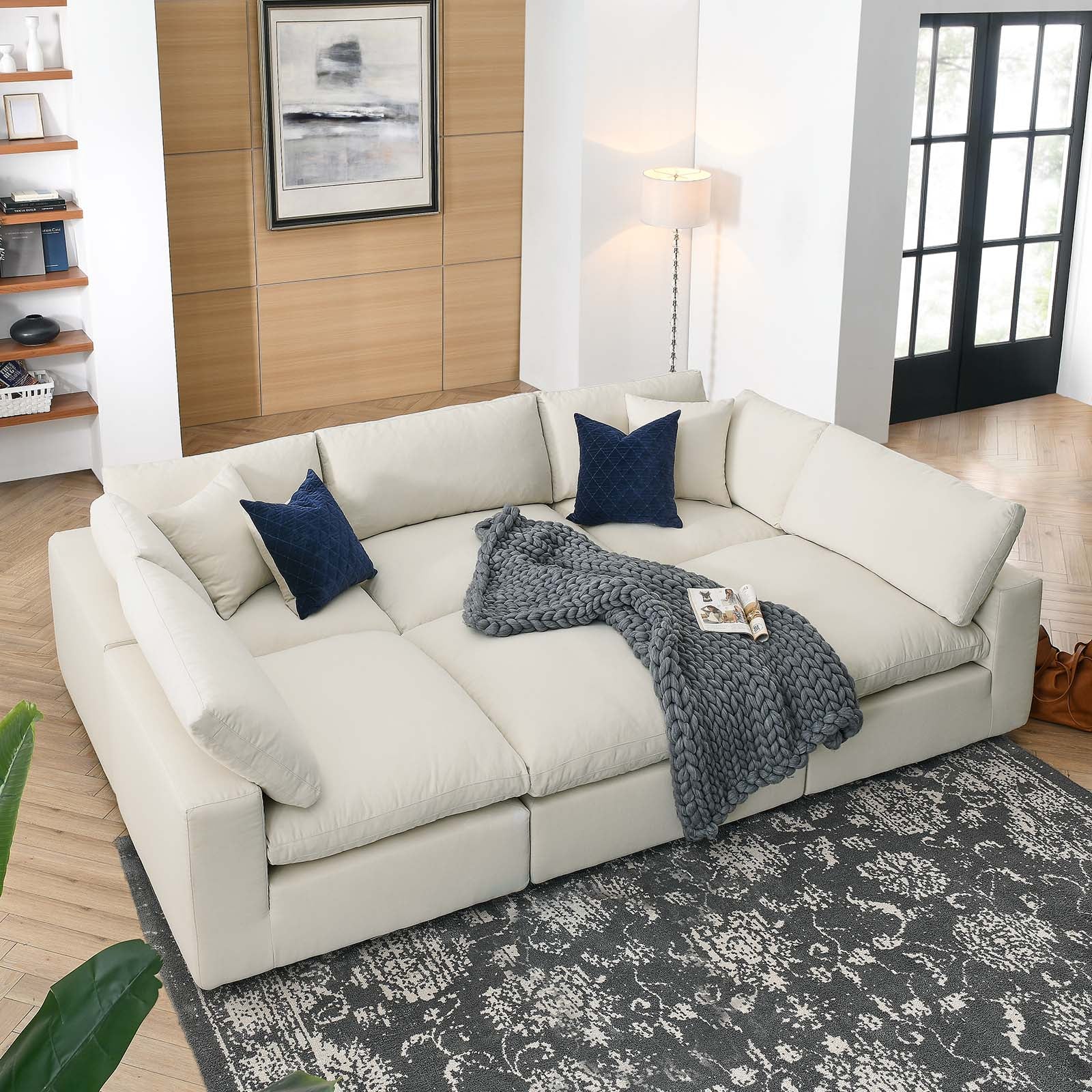 Commix Down Filled Overstuffed 6-Piece Sectional Sofa By Modway - EEI-5761-AZU | Sofas |  Modishstore - 49