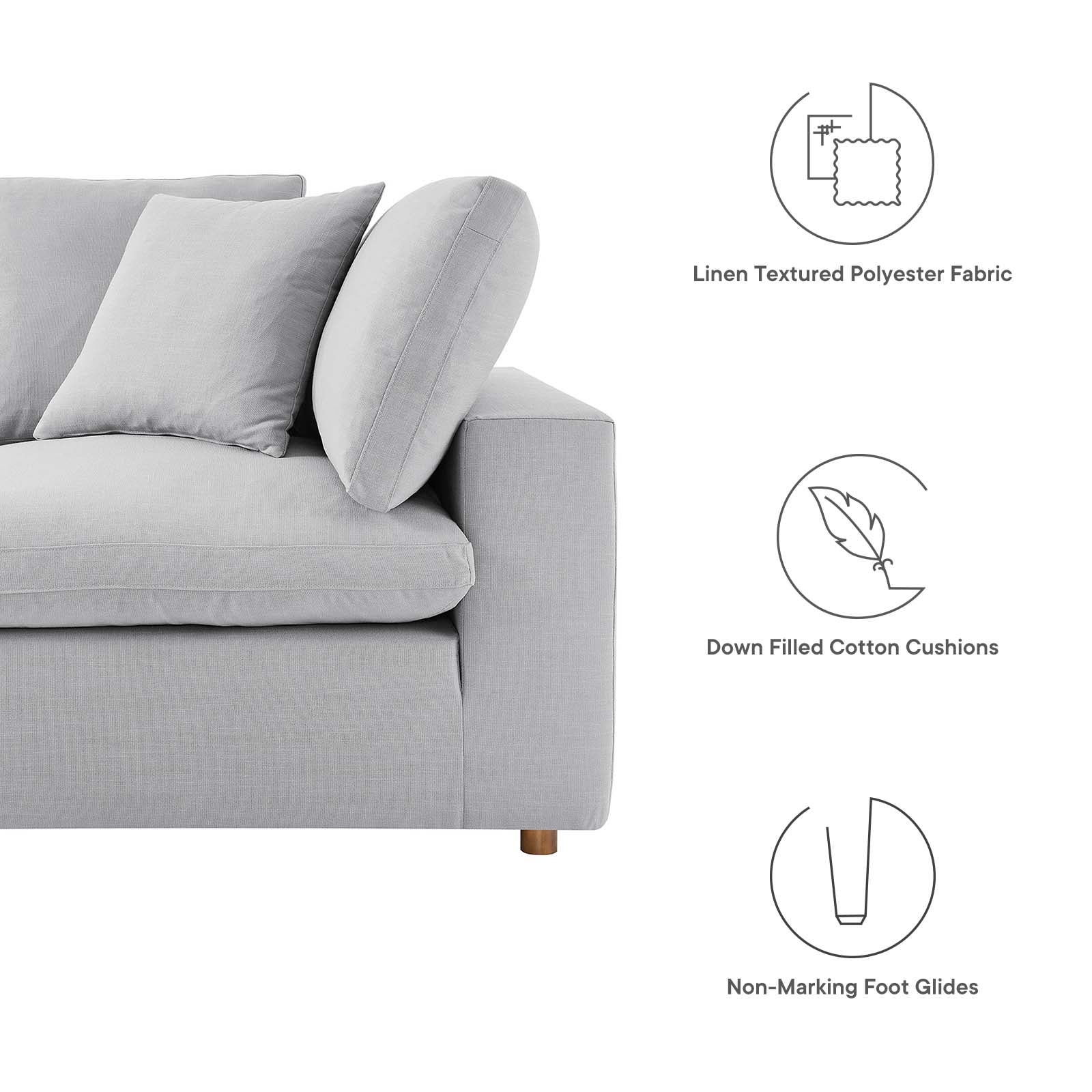 Commix Down Filled Overstuffed 6-Piece Sectional Sofa By Modway - EEI-5761-AZU | Sofas |  Modishstore - 62