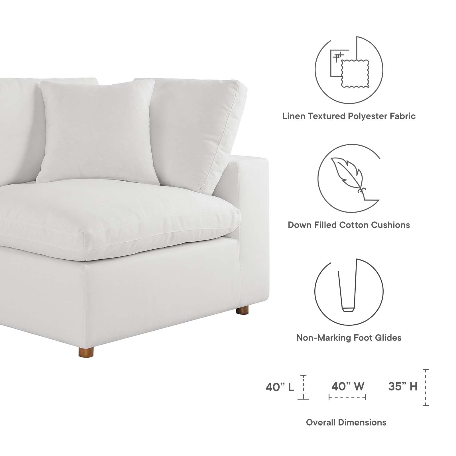 Commix Down Filled Overstuffed 6-Piece Sectional Sofa By Modway - EEI-5761-AZU | Sofas |  Modishstore - 74