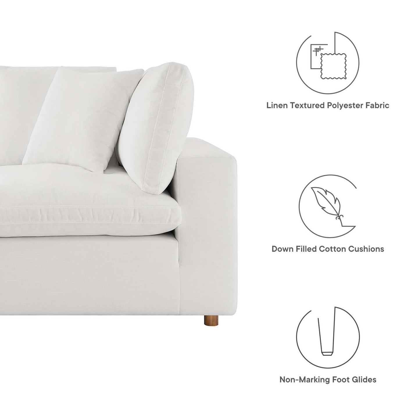Commix Down Filled Overstuffed 6-Piece Sectional Sofa By Modway - EEI-5761-AZU | Sofas |  Modishstore - 76