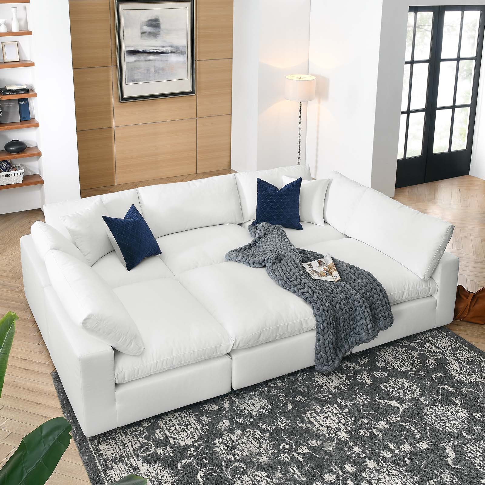 Commix Down Filled Overstuffed 6-Piece Sectional Sofa By Modway - EEI-5761-AZU | Sofas |  Modishstore - 77