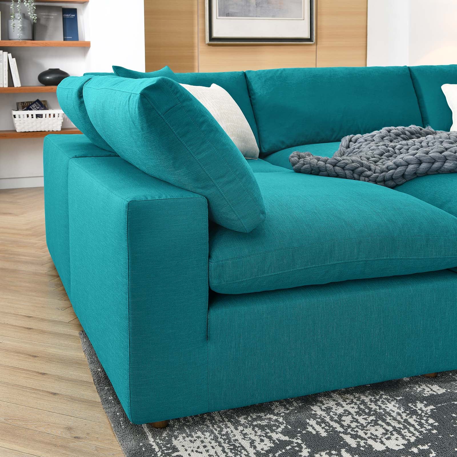 Commix Down Filled Overstuffed 6-Piece Sectional Sofa By Modway - EEI-5761-AZU | Sofas |  Modishstore - 87