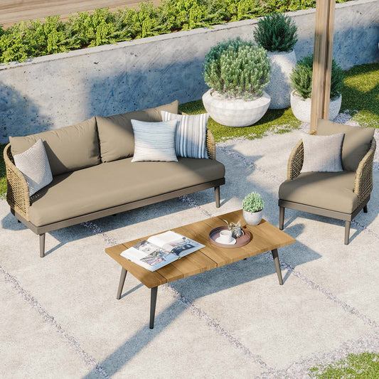 Meadow 3-Piece Outdoor Patio Set By Modway - EEI-5762 | Outdoor Sofas, Loveseats & Sectionals | Modishstore - 1