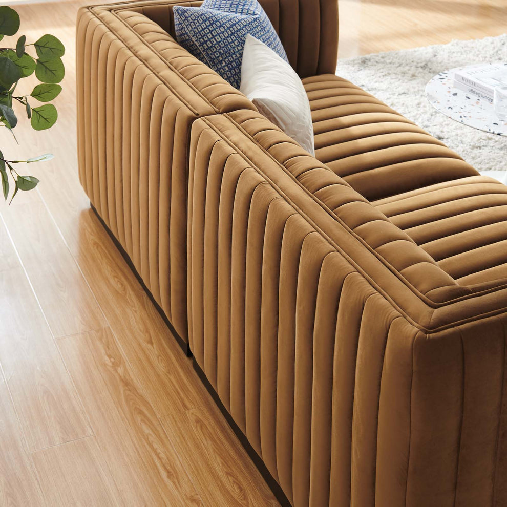 Conjure Channel Tufted Performance Velvet Loveseat By Modway - EEI-5764 | Loveseats | Modishstore - 3