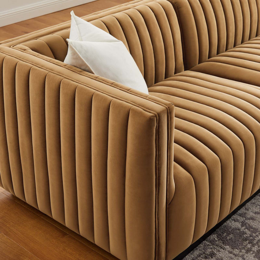 Conjure Channel Tufted Performance Velvet Sofa By Modway - EEI-5765 | Sofas | Modishstore - 6