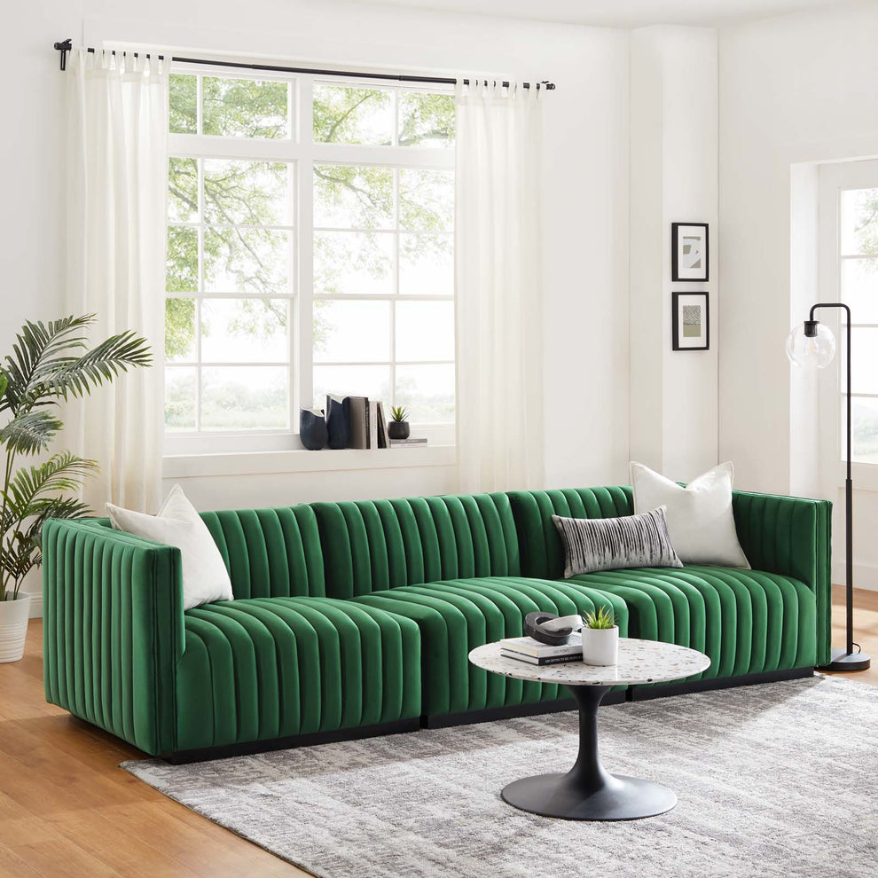 Conjure Channel Tufted Performance Velvet Sofa By Modway - EEI-5765 | Sofas | Modishstore - 19