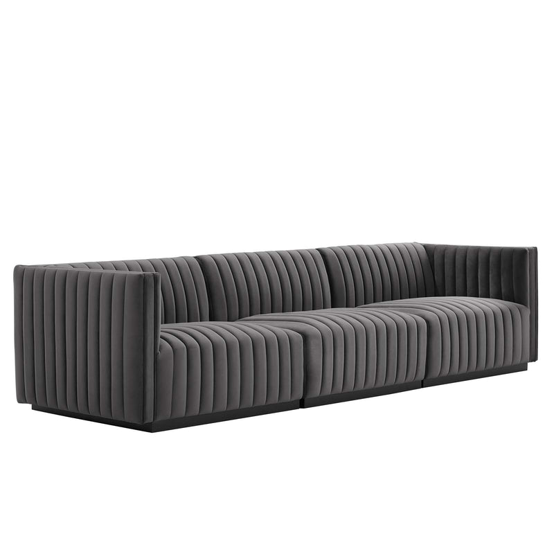 Conjure Channel Tufted Performance Velvet Sofa By Modway - EEI-5765 | Sofas | Modishstore - 27