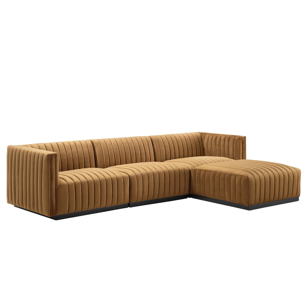 Conjure Channel Tufted Performance Velvet 4-Piece Sectional By Modway - EEI-5766 | Sectional | Modishstore - 2