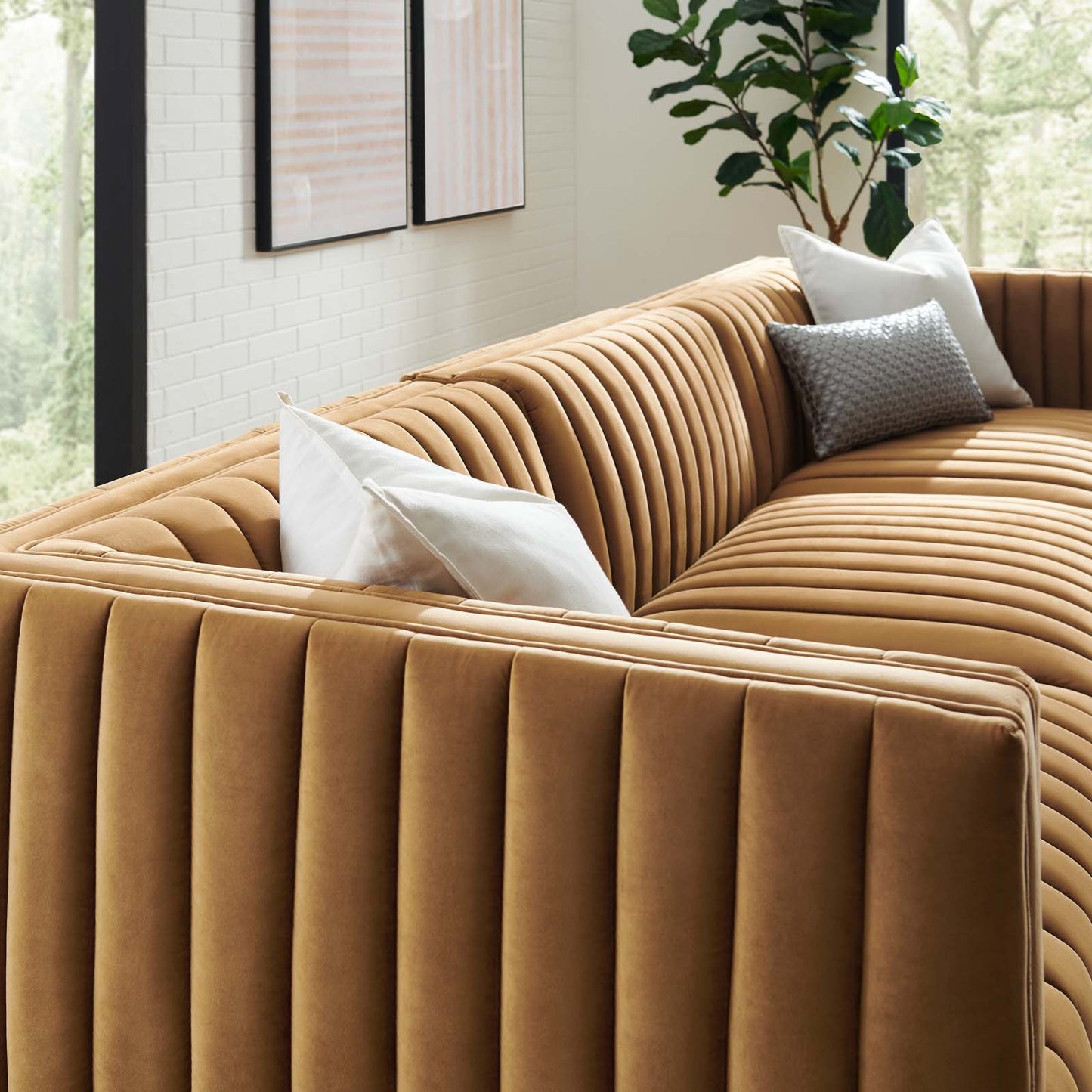 Conjure Channel Tufted Performance Velvet 4-Piece Sectional By Modway - EEI-5766 | Sectional | Modishstore - 9