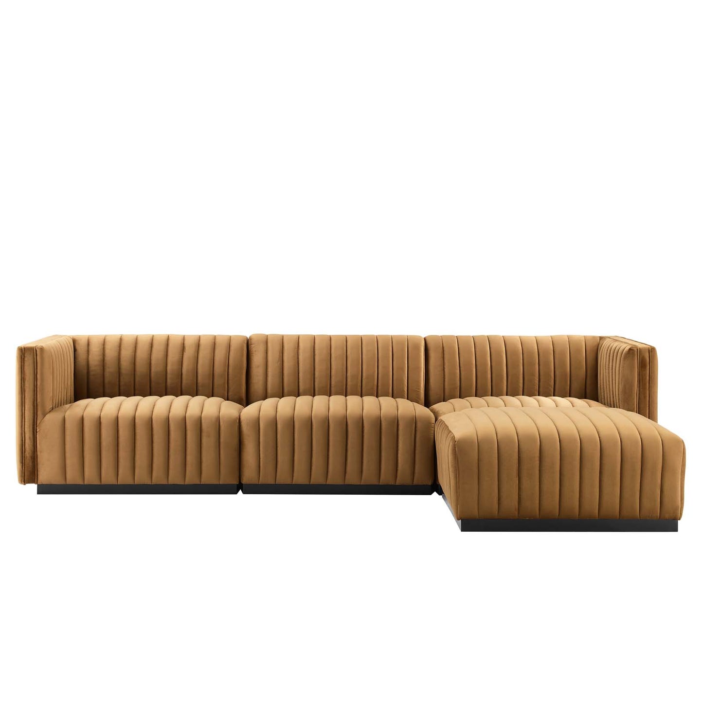 Conjure Channel Tufted Performance Velvet 4-Piece Sectional By Modway - EEI-5766 | Sectional | Modishstore - 10