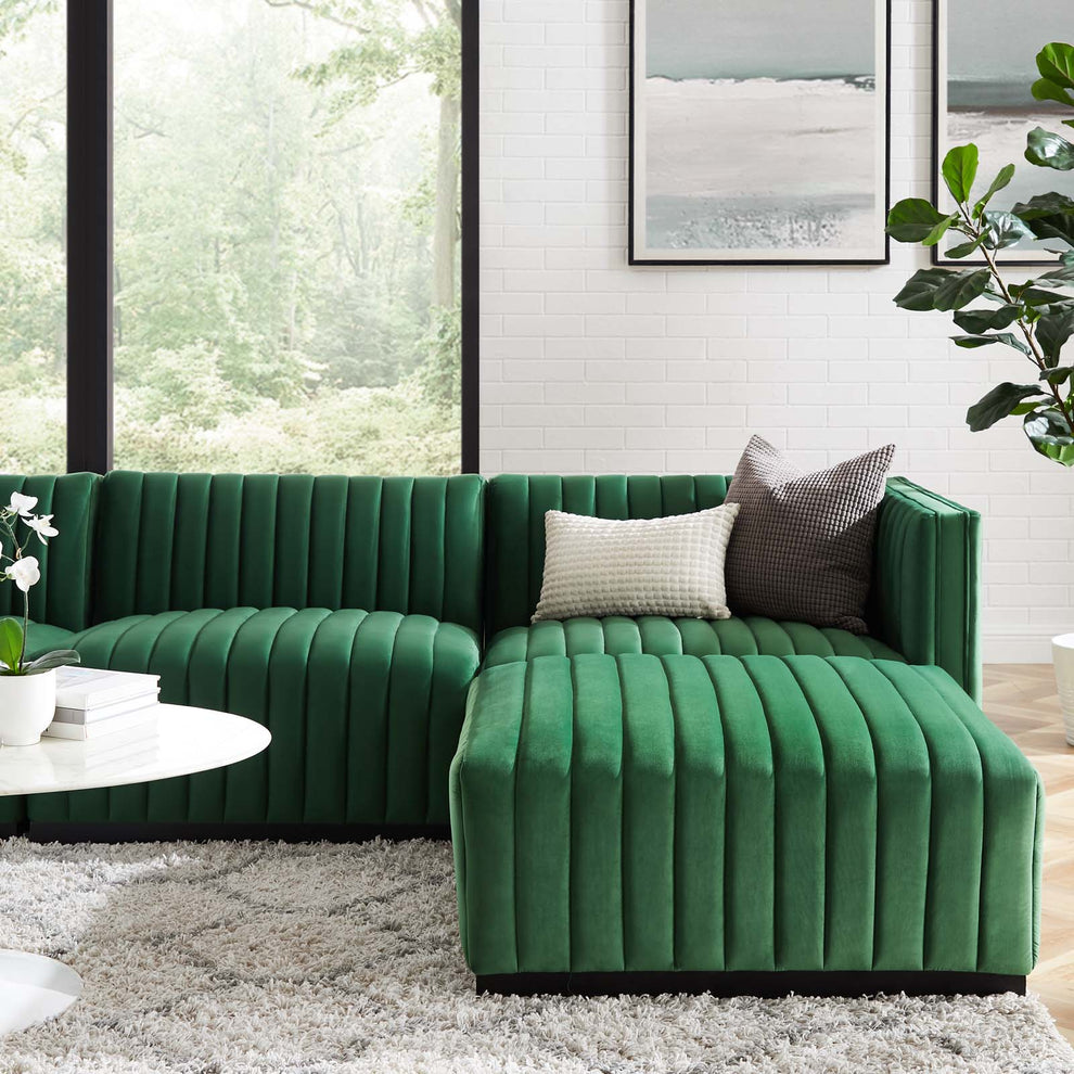 Conjure Channel Tufted Performance Velvet 4-Piece Sectional By Modway - EEI-5766 | Sectional | Modishstore - 24