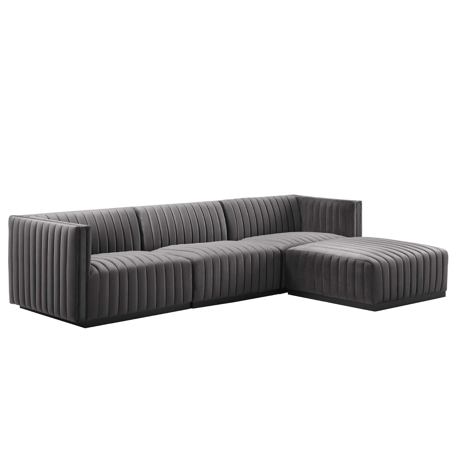 Conjure Channel Tufted Performance Velvet 4-Piece Sectional By Modway - EEI-5766 | Sectional | Modishstore - 33