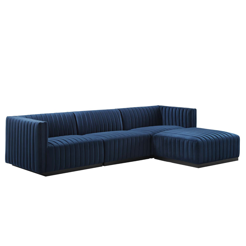 Conjure Channel Tufted Performance Velvet 4-Piece Sectional By Modway - EEI-5766 | Sectional | Modishstore - 49